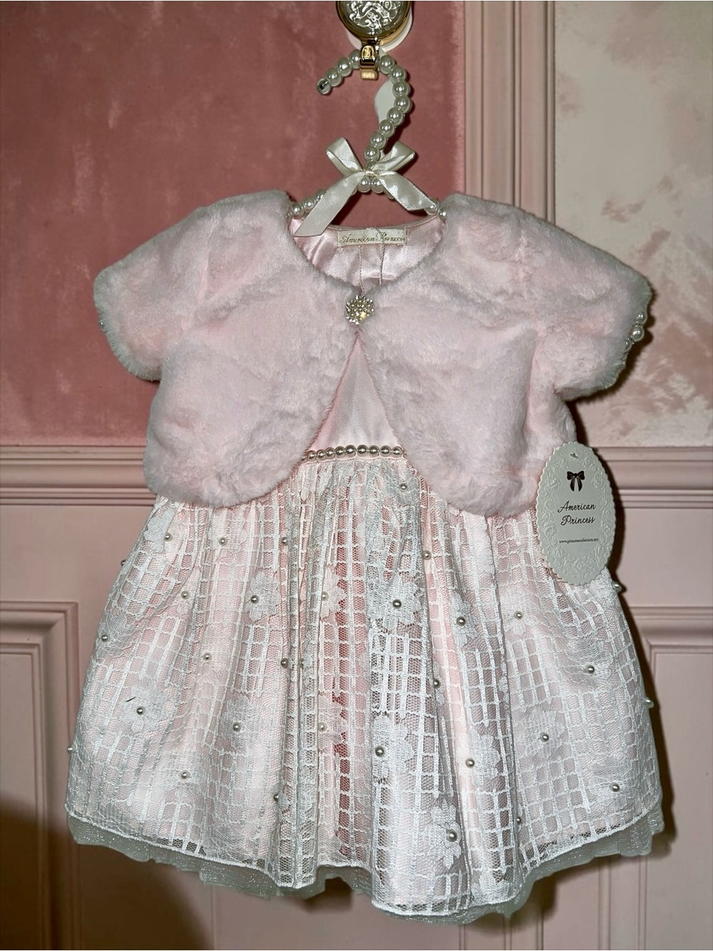 Baby Girl 24M American Princess Dress for Special Events, Photo Shoots, Baptism